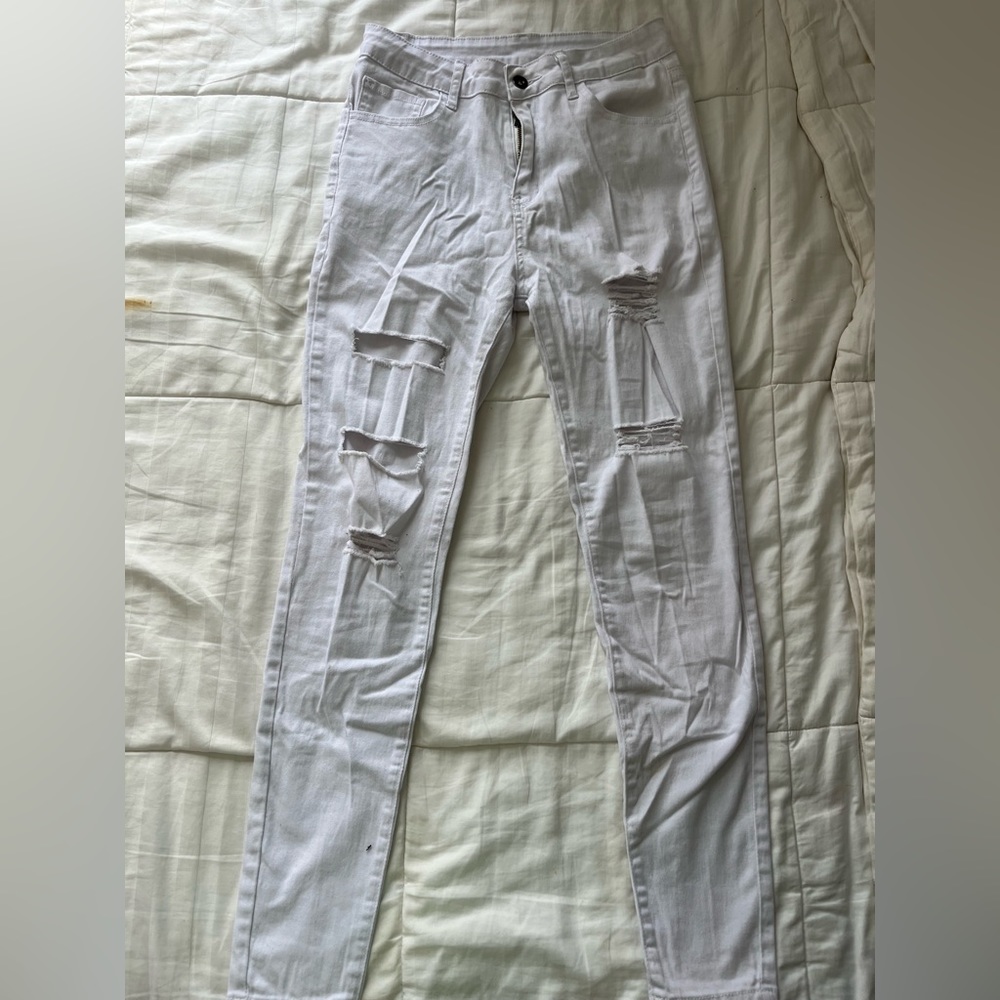 White Ripped Skinny Jeans